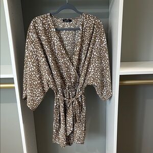 Brown and White Polka Dot Romper